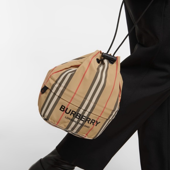 Burberry Phoebe Canvas Nylon Draw String Bag - Picture 4 of 14